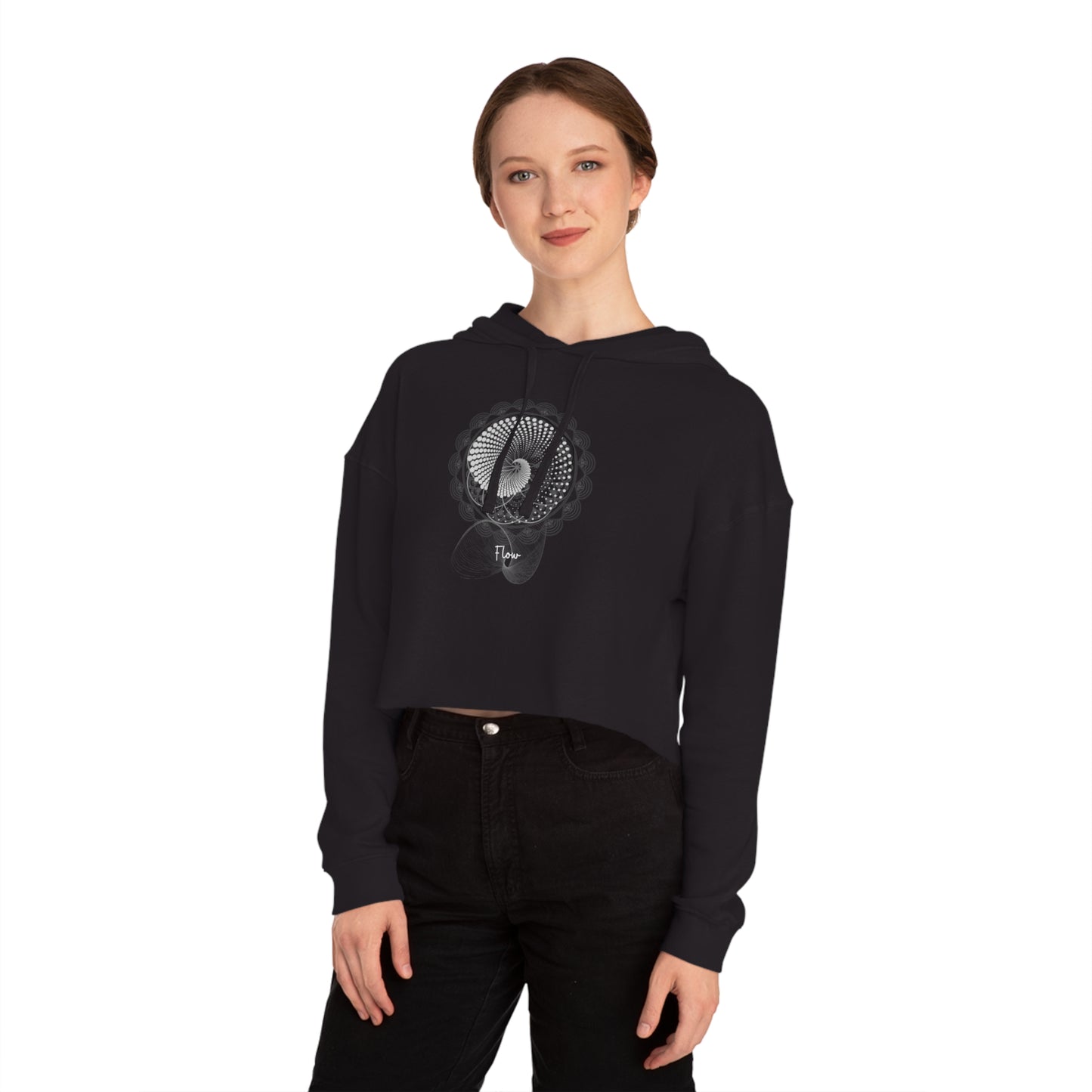 Geometric Flow Artists Cropped Hoodie Sweatshirt