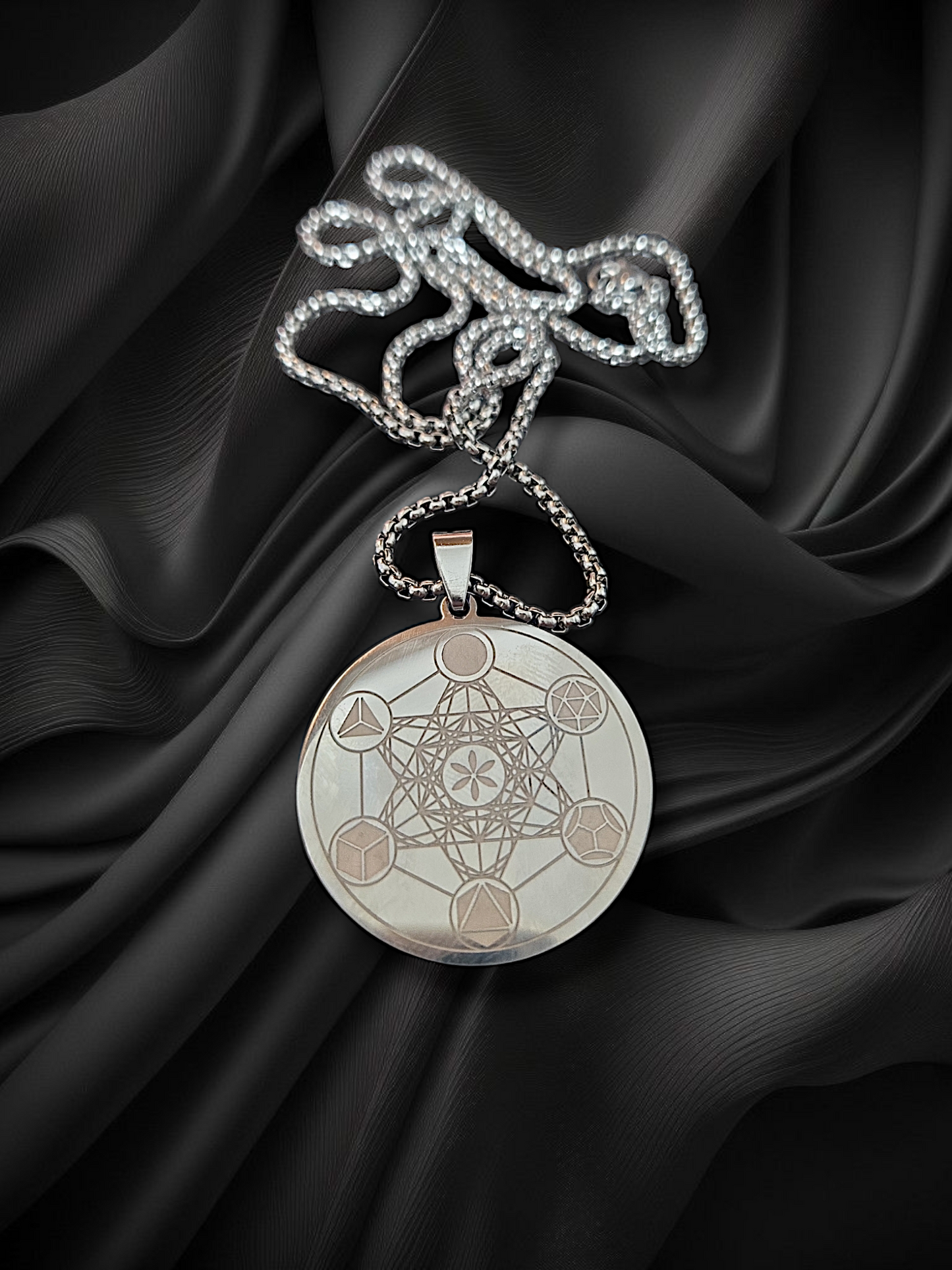 Metatrons cube Platonic solids Gold or silver plated necklace