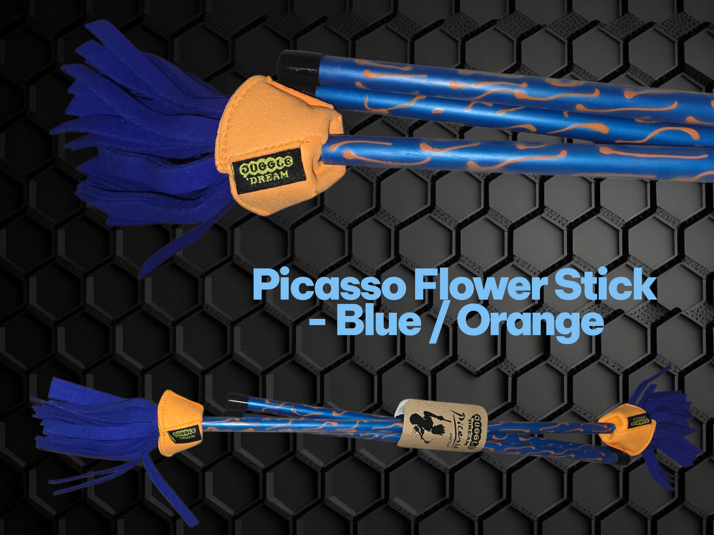 Picasso Flower Stick - Blue / Orange