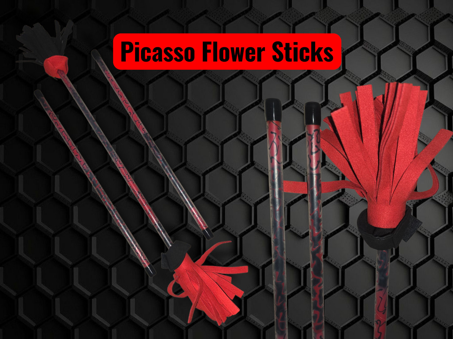 Picasso Flower Stick - Red / Black