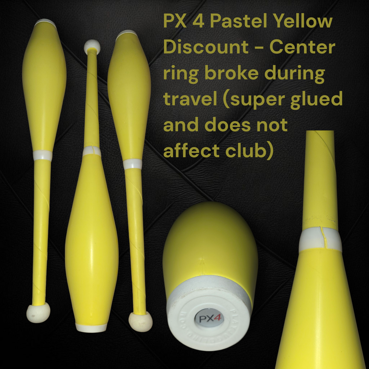 PX 4 Set of 3 Juggling Clubs - Pastel Yellow (Discounted)