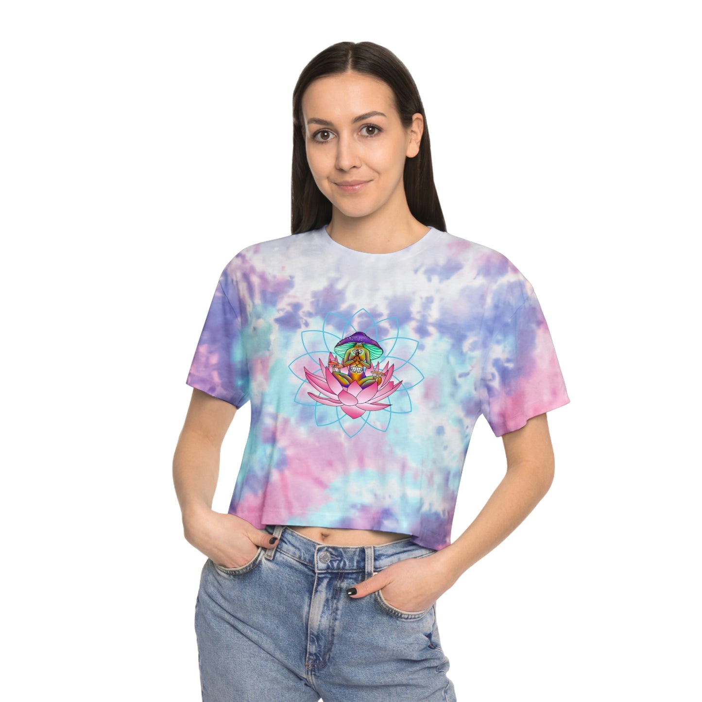 Women's Tie-Dye Sitting Lotus Crop Tee