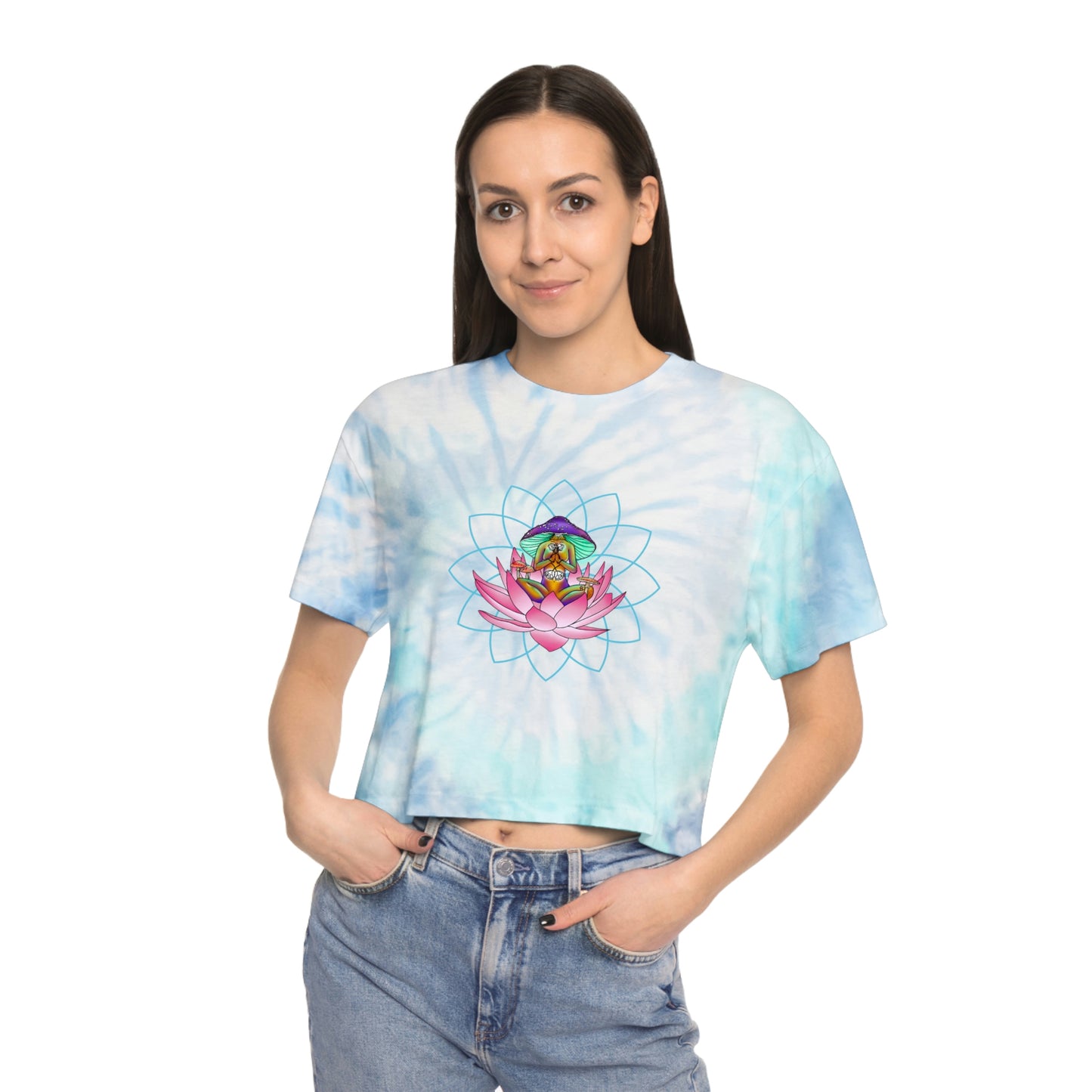 Women's Tie-Dye Sitting Lotus Crop Tee