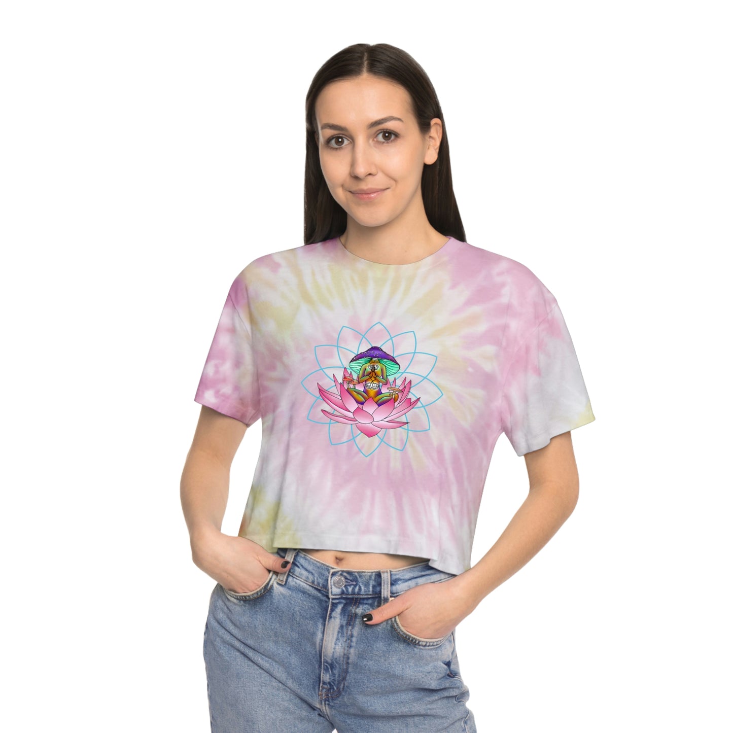 Women's Tie-Dye Sitting Lotus Crop Tee